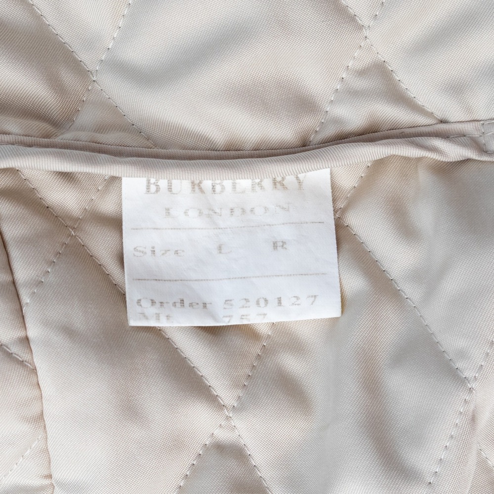 Burberry London Quilted Jacket Cream Nova Check Lining Made in England Large - Picture 8 of 9